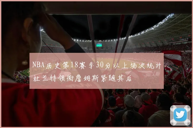 NBA历史第18赛季30分以上场次统计杜兰特领衔詹姆斯紧随其后